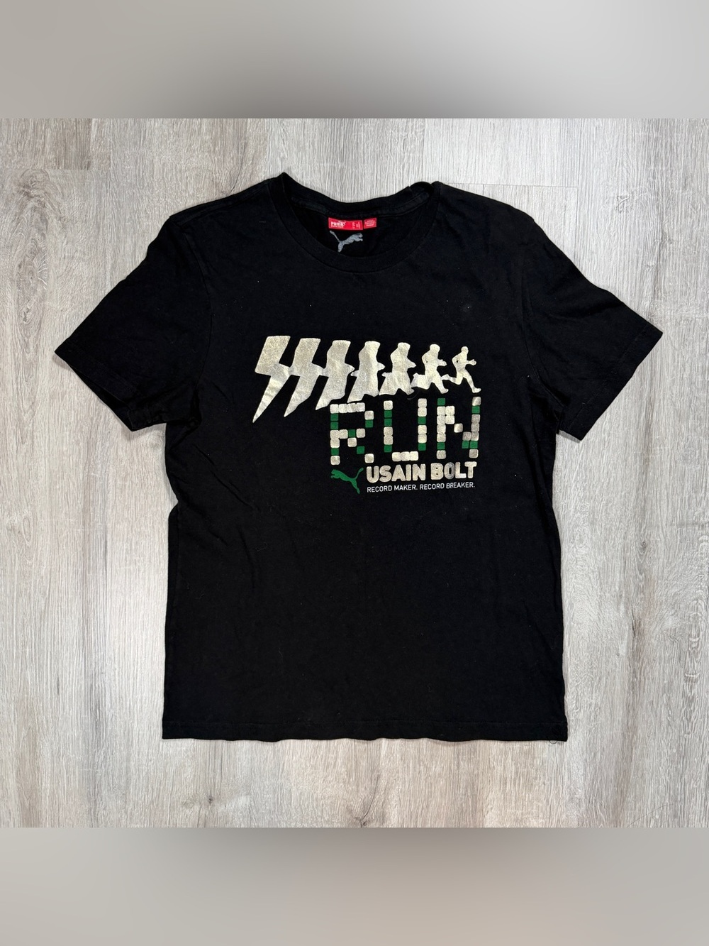 Puma Usain Bolt Record Maker Graphic T-Shirt Small - Picture 1 of 7